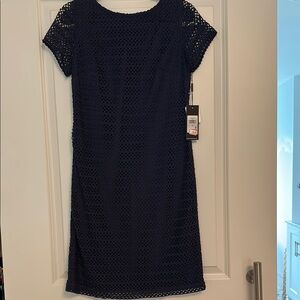 Karl Lagerfeld Size 6 Elegant Navy Lace Dress